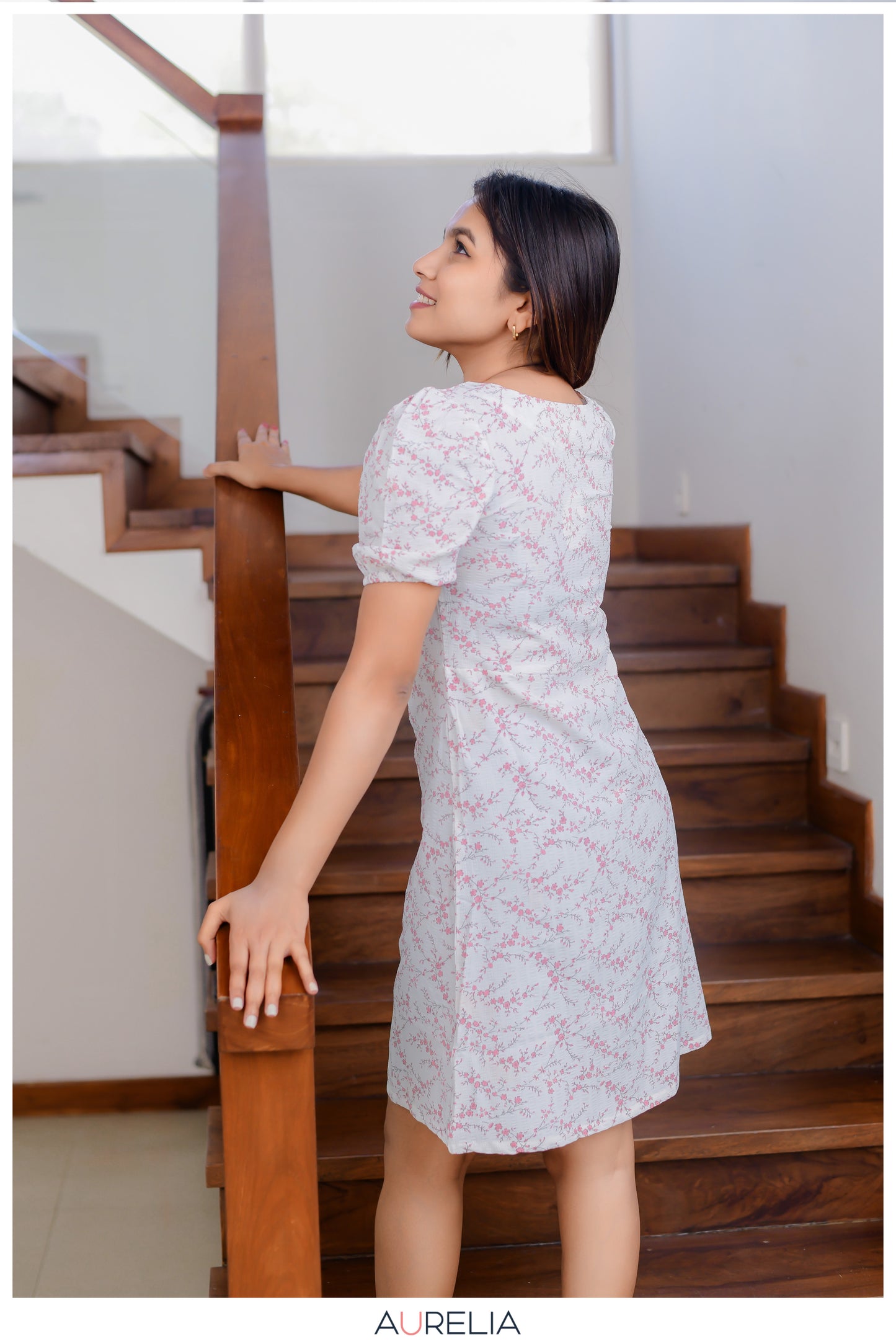 DITSY FLORAL SQUARE NECK MINI DRESS