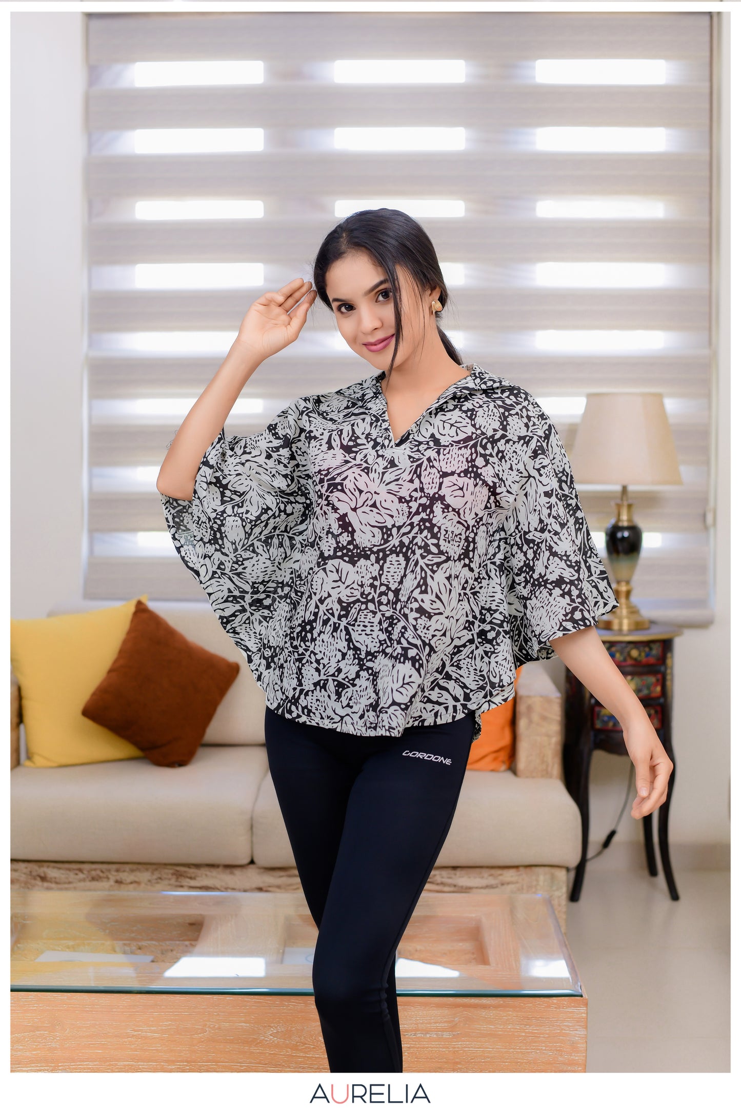 FLORAL PRINTED KAFTAN BLOUSE