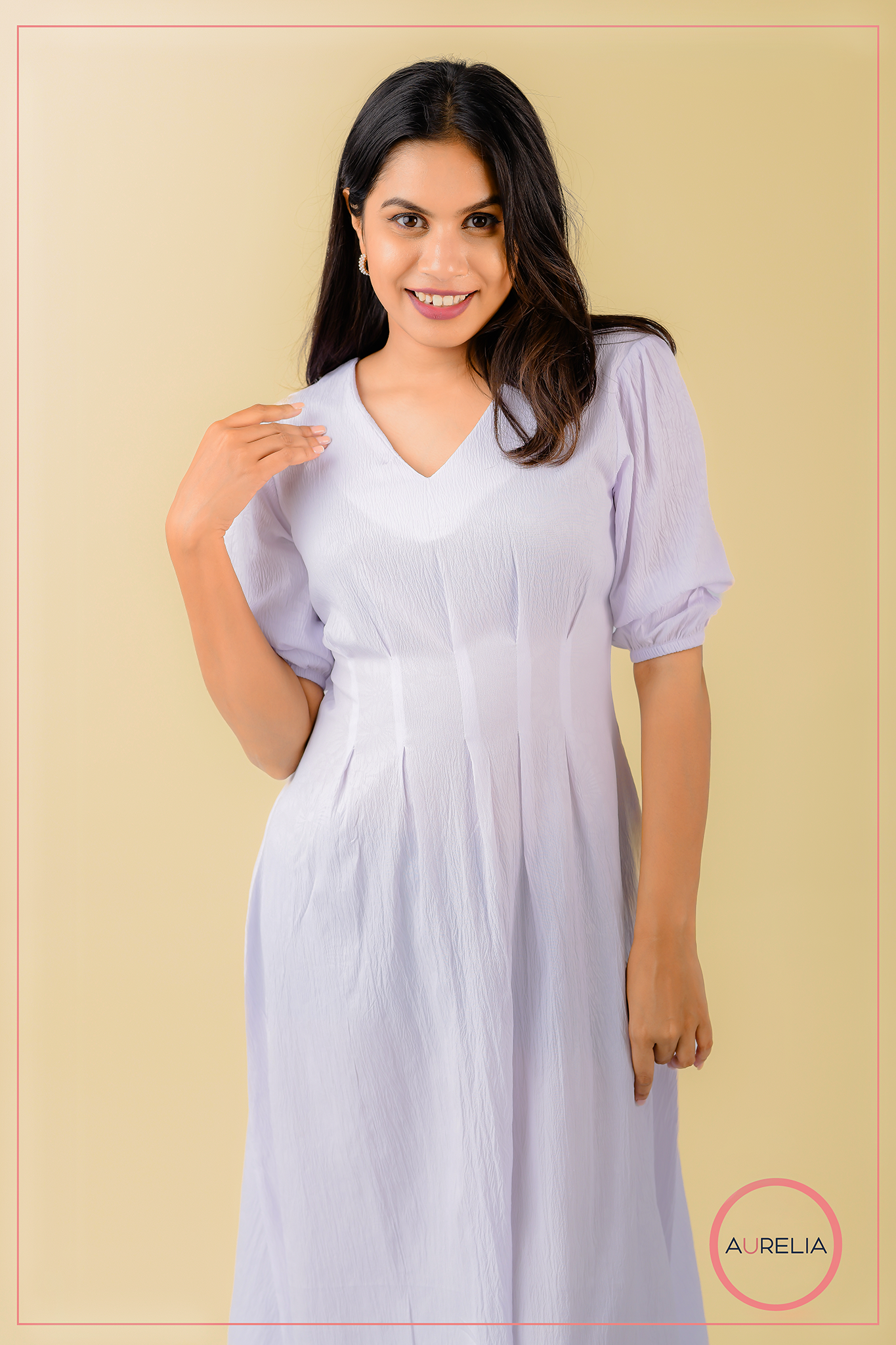 AURELIA WHITE MID PLEATED MIDI DRESS