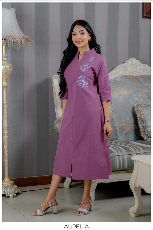 Lavender Aura Buttoned dress