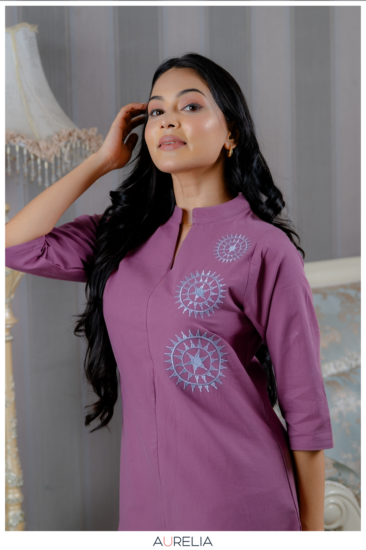 Lavender Aura Buttoned dress