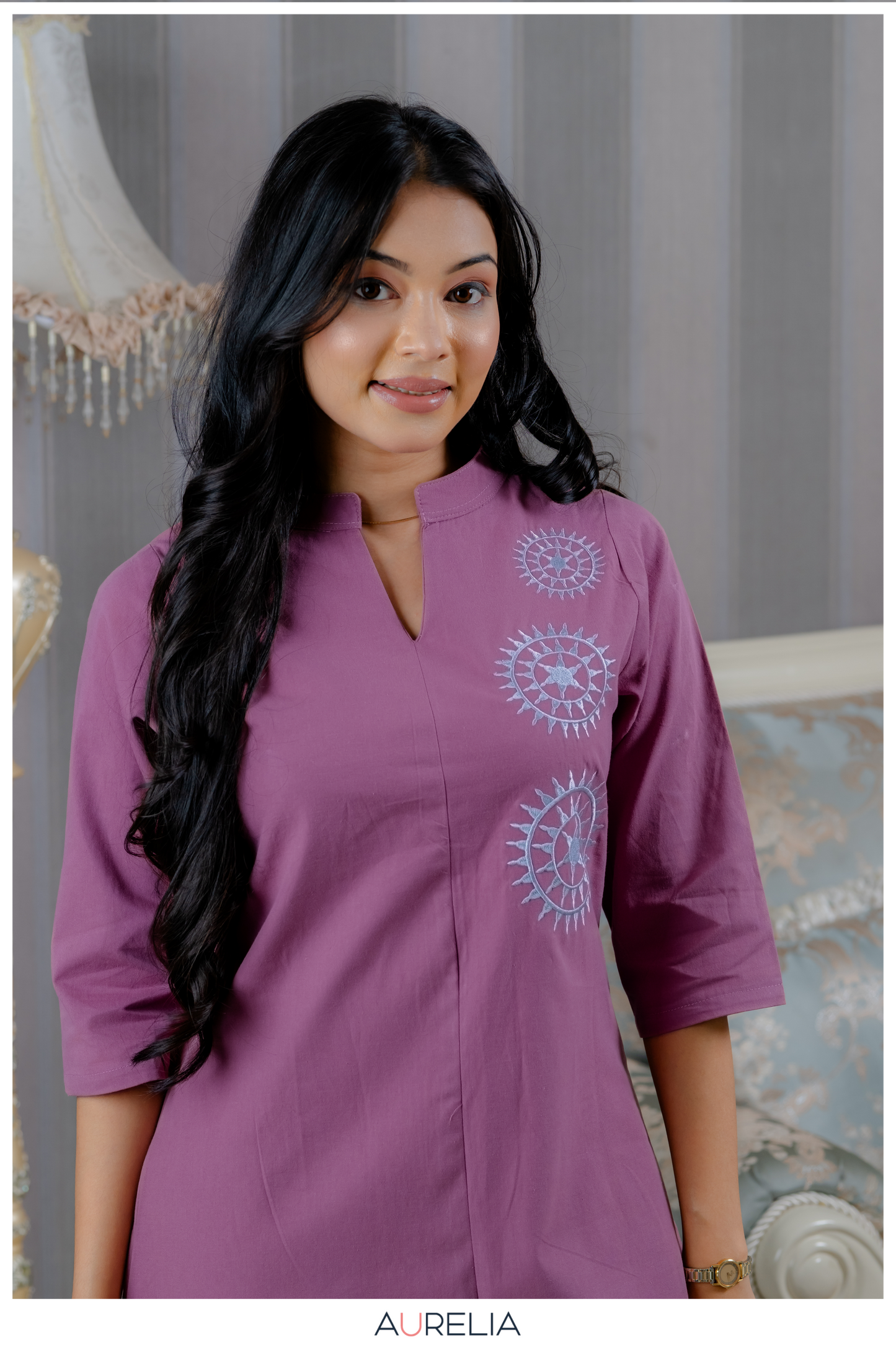 Lavender Aura Buttoned dress