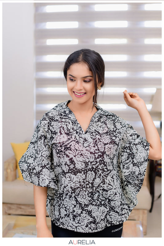 FLORAL PRINTED KAFTAN BLOUSE